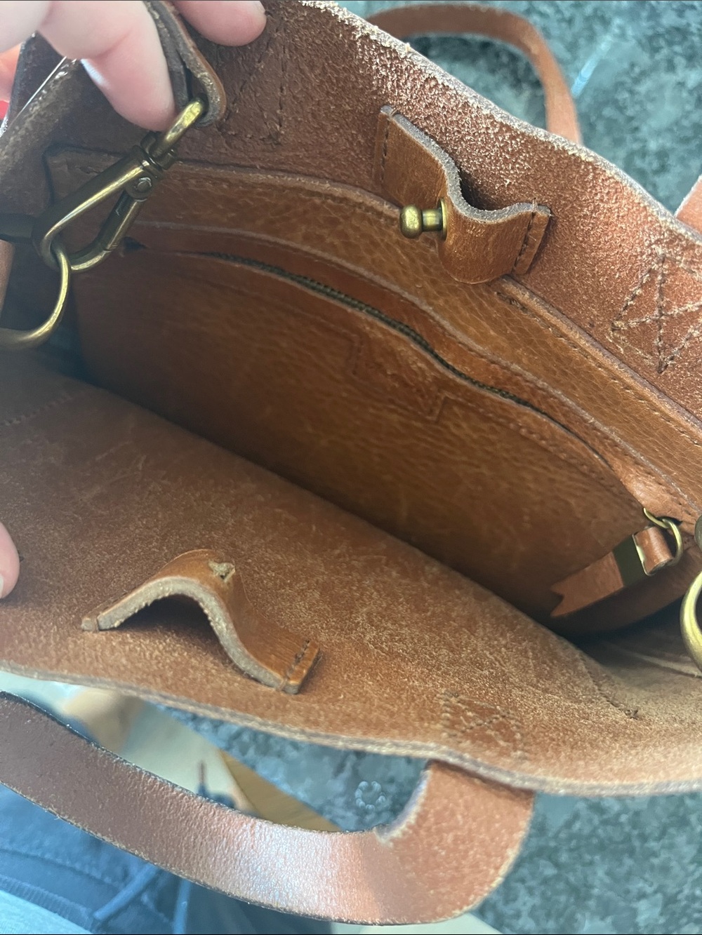 Madewell Small Transport Crossbody Bag Brown Leather Boho Chic Adjustable Strap - Picture 2 of 10